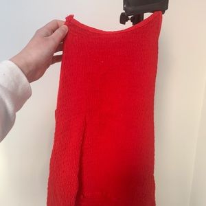 Red halter tank top